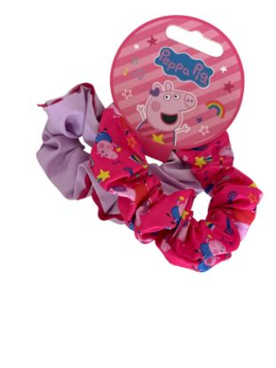 Picture of 2 x peppa pig hair scrunchies set NEW lilac & pink