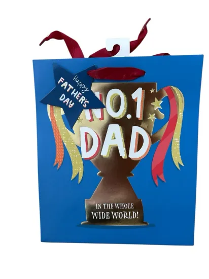 Picture of fathers day gift bag Medium no 1 dad in the world Happy fathers day gift bag NEW