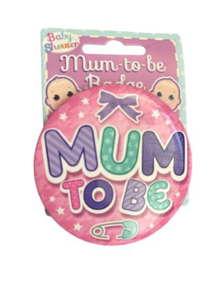 Picture of Large 7.5cm Mum to Be Badge Pink Girl Baby Shower Gender Reveal Party