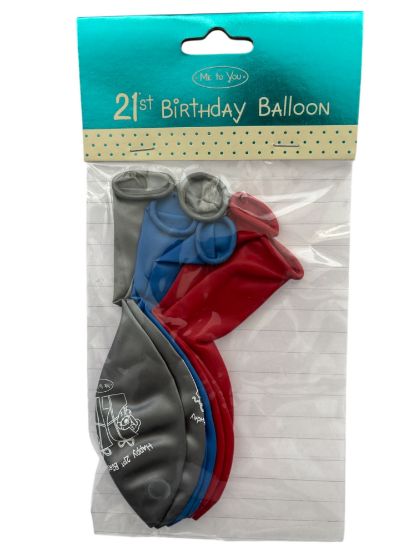 Picture of 6 x  21st Birthday Me to You Bear Balloons - Tatty Teddy Party Decorations
