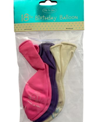 Picture of 6 x 18th Birthday Me to You Bear Balloons Tatty teddy 18th birthday balloons