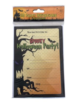 Picture of 20 x halloween party invitations and envelopes spooky halloween party AA