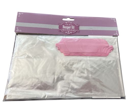 Picture of Hamper kit with Acetate sheet, 140 x 200cm , ribbon, wwith bow and tissue paper