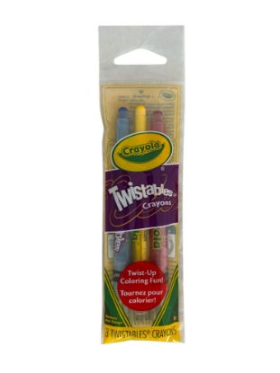 Picture of 3 x crayola crayons Twistables blue red and yellow