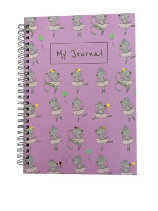 Picture of Lilac Dog Ballerina Journal Spiral A5 Note Book Personal Kids Diary NEW