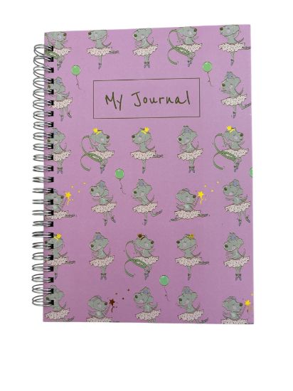 Picture of Lilac Dog Ballerina Journal Spiral A5 Note Book Personal Kids Diary NEW