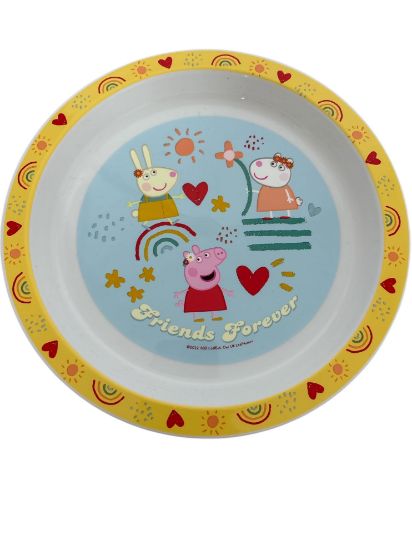 Picture of Peppa Pig plate NEW Plastic peppa pig plate NEW yellow "FRIENDS FOREVER"