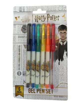 Picture of 6 Pack Harry Potter Hogwarts Gel Pens  Boxed Hogwarts Creest Design