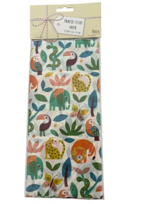 Picture of 10 x sheets Wild Wonders Tissue Paper NEW elephant animal design REX LONDON