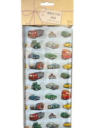 Picture of 10 x sheets Tissue paper Road Trip Cars and trucks Design NEW