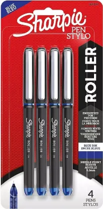 Picture of 4 x Sharpie Blue Ink Rollerball 0.5mm Needle Point Pen sharpies pens blue ink