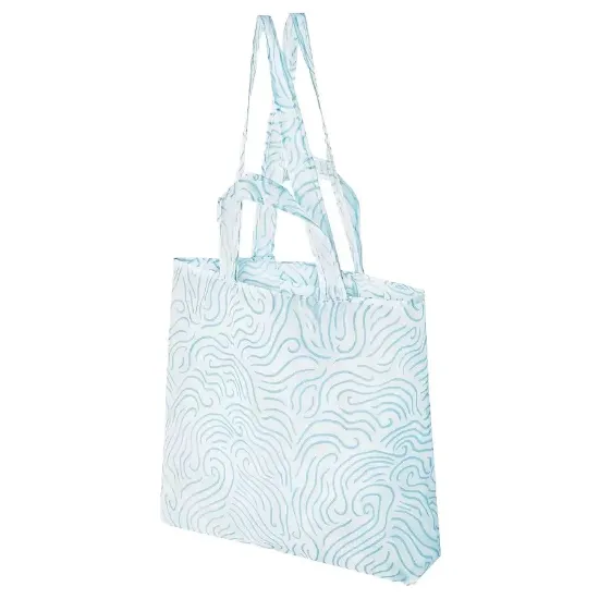 Picture of Ikea Skynke Carrier Blue White Geometric Reusable Foldable 36 cm 605.443.91