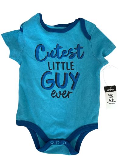 Picture of Boys blue babygrow body suit cutest little guy ever 6-9 months NEW  / 0-3 months