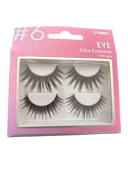 Picture of 2 x pairs #6 False Eyelashes boxed NEW with glue
