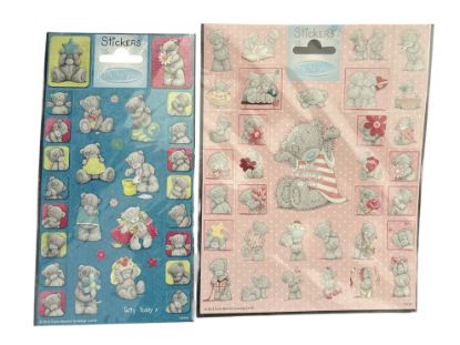 Picture of 2 sets Me to You Tatty Teddy Stickers NEW approx 59 stickers tota pink and turquoise tatty teddy stickers