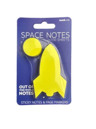 Picture of 2 x 100 notes SUCK UK Transport Sticky Notes - Spaceship and moon