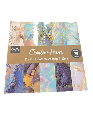Picture of Crafty Things Creative Paper Pad 6 x 6" 20 Sheets 10 designs Swirly Patterns