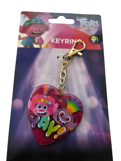 Picture of Trolls Character Heart Charm Keychain Gift 11.5cm YAY design NEW
