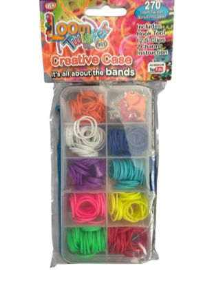 Picture of 270 x LOOM BANDS SET 12 S-CLIPS 2 charms assorted colours in storage box NEW