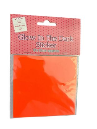 Picture of Glow in the Dark Sticker: Pink 10 x 10 cm approx NEW
