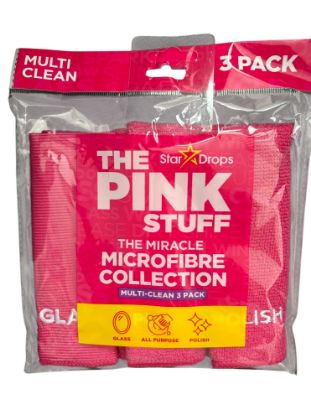 Picture of the Pink Stuff – Miracle Microfibre Cloth Collection 3 Pack glass, clean, polish