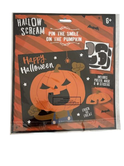 Picture of Halloween Party Game Pin The smile on The Pumpkin  8 players NEW