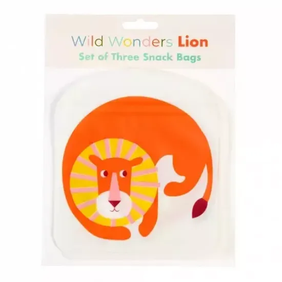 Picture of 3 x LION SNACK BAGS resusable lion snack bags NEW