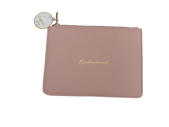 Picture of Bridesmaid Cosmetic Bag in pink, Gift for Bridesmaid Wedding NEW