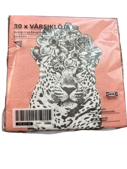 Picture of 30 x VÅRSIKLÖJA Paper napkins Ikea Animal Design Peach 105.422.38