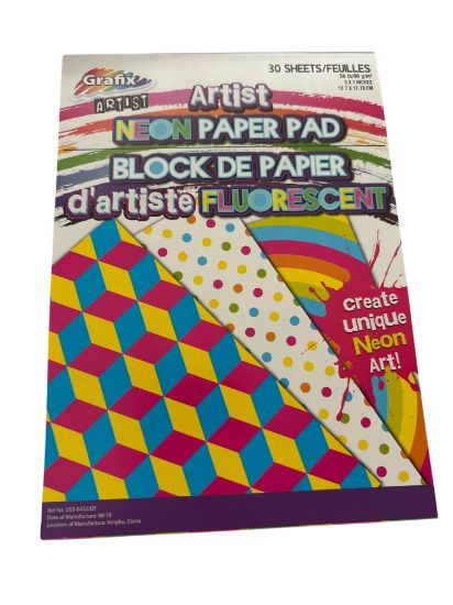 Picture of 30 sheets artist neon paper pad fluorescent new