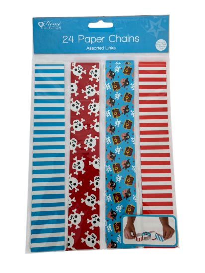 Picture of 24 x Pirate Paper Chains - 4 designs pirate party decoration