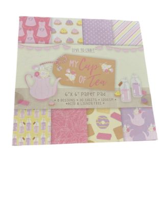 Picture of LOVE TO CRAFT My Cup of Tea DESIGN PAPER PAD 6 X 6" 30 SHEETS 8 Designs