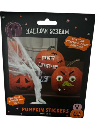 Picture of 6 x Pumpkin Decorating Sticker Pack halloween pumpkin stickers new