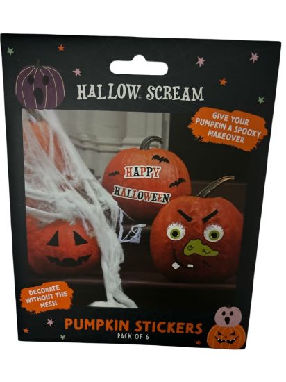 Picture of 6 x Pumpkin Decorating Sticker Pack halloween pumpkin stickers new