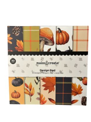 Picture of Autumn Browns and Oranges Design Pad: 6 x 6 Inches NEW autumn paper pad