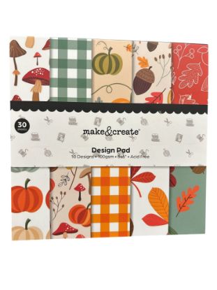 Picture of Autumn Autumn Oranges and Greens Design Pad: 6 x 6 Design Pad: 6 x 6 Inches halloween paper pad