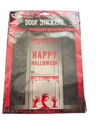 Picture of Red Happy Halloween Door Stickers Decoration Scary Blood NEW Foam stickers