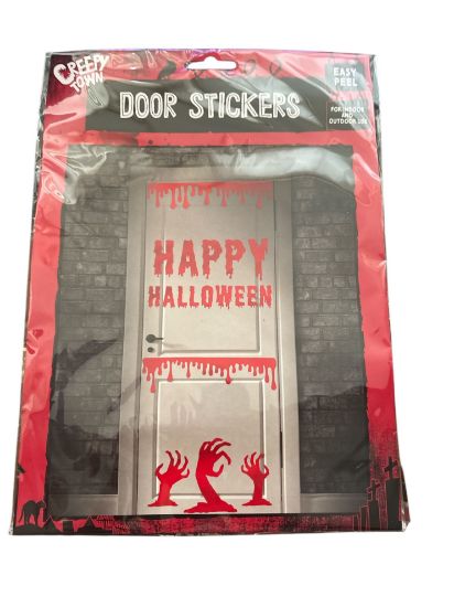 Picture of Red Happy Halloween Door Stickers Decoration Scary Blood NEW Foam stickers