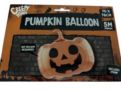 Picture of Halloween Pumpkin Shape Balloon Large Metalic Foil  70 x 76cm halloween balloon