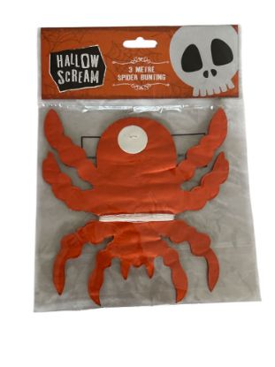 Picture of Halloween Bunting Spider Bunting Orange and Black spider bunting 3 metres NEW