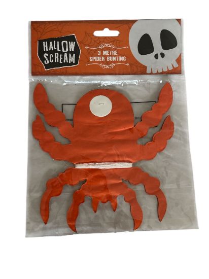 Picture of Halloween Bunting Spider Bunting Orange and Black spider bunting 3 metres NEW