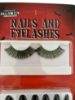 Picture of Black Halloween Eyelashes black with gold glitter plus false nails set NEW