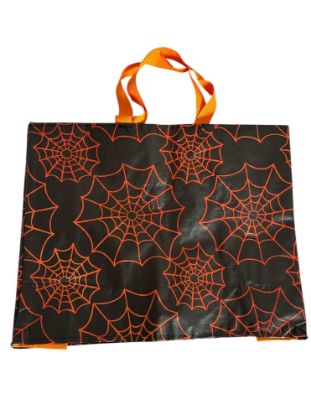 Picture of Halloween Tote Bag Cobweb Design NEW black and Orange spidersweb
