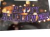 Picture of Happy Halloween Garland Halloween Banner Purple & BLack Lettering NEW 3.5 m