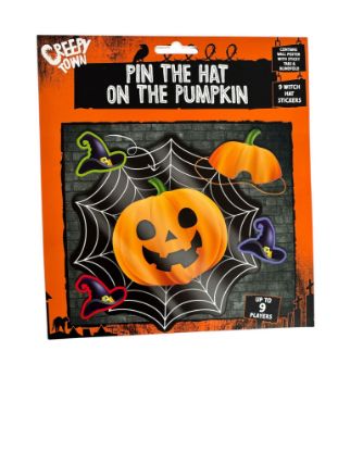 Picture of pin the hat on the pumpkin game halloween party game new