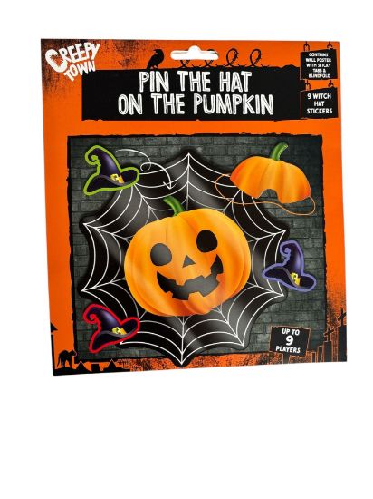 Picture of pin the hat on the pumpkin game halloween party game new