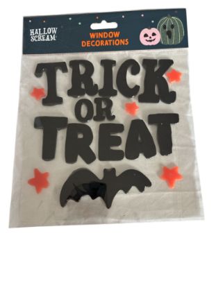 Picture of Trick or Treat Gel Window Cling Halloween Decoration New