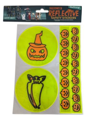 Picture of Pack of 4 Halloween High-visibility Reflective Safety Stickers  new yellow