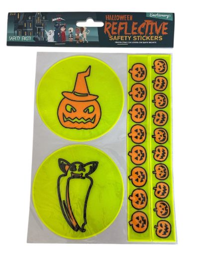 Picture of Pack of 4 Halloween High-visibility Reflective Safety Stickers  new yellow