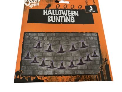 Picture of purple letters 3m Halloween Witches Hat Bunting witch bunting halloween bunting NEW